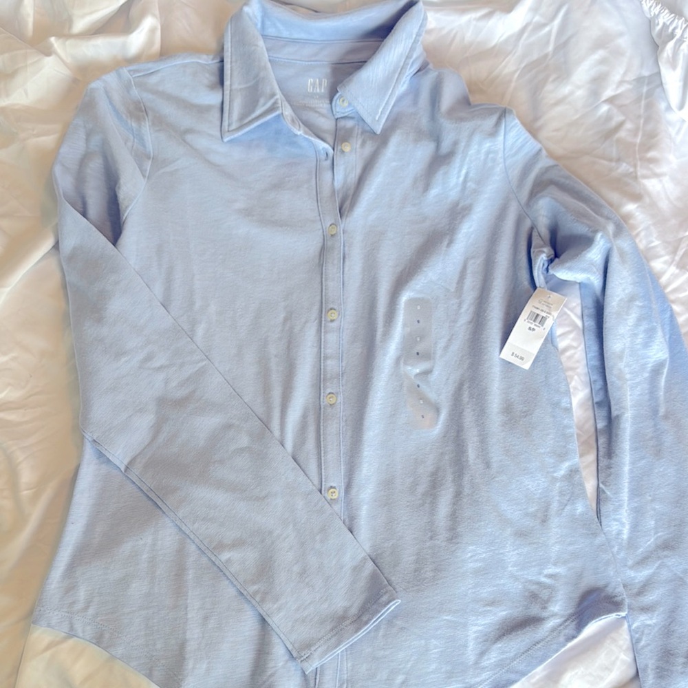 NET GAP T-SHIRT BUTTON UP
